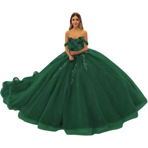 Youjiayi Off Shoulder Quinceanera Dresses Ball Gown 3D Floral Sweet 16