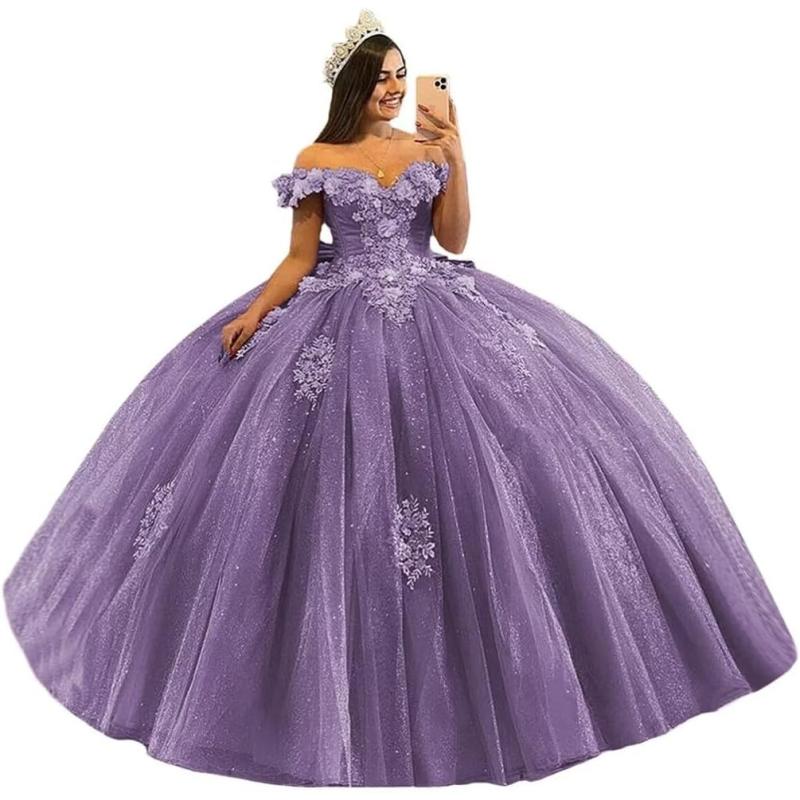 Purple Poofy Prom Dresses