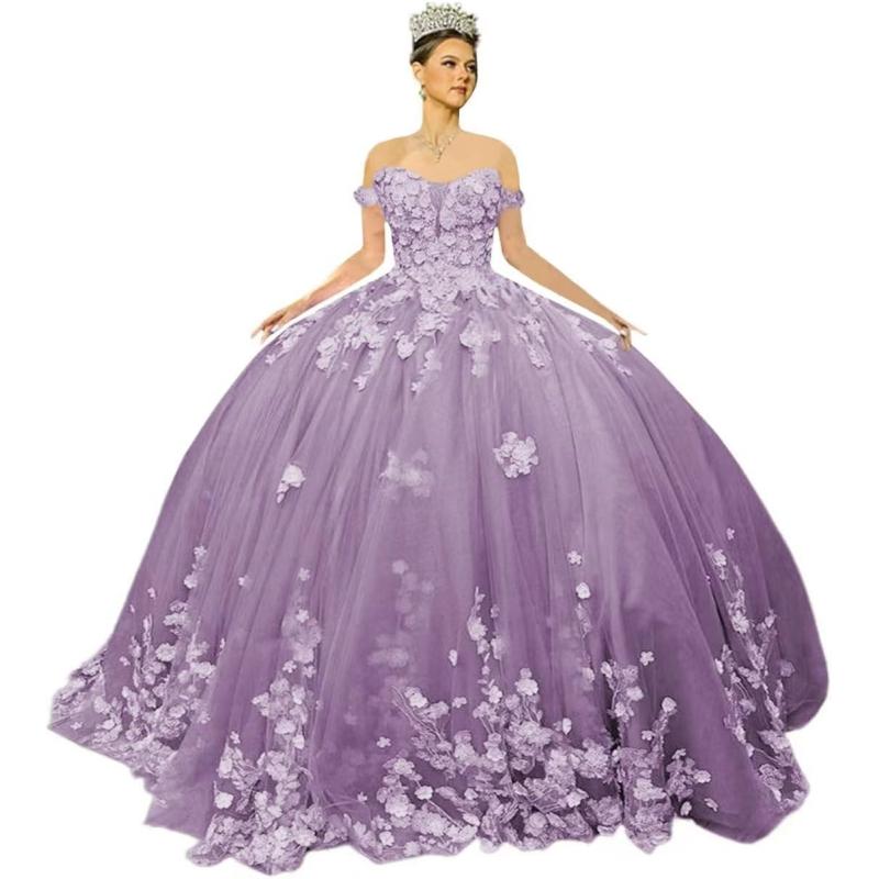 3D Floral Ligh-Up Quinceanera Dress GL16 Glitterati Style Prom